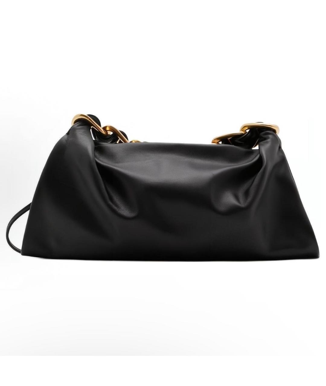 BURBERRY Черная кожаная сумка с короткими ручками, фото 3