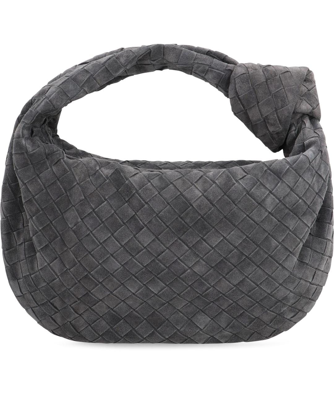 BOTTEGA VENETA Серая кожаная сумка с короткими ручками, фото 4