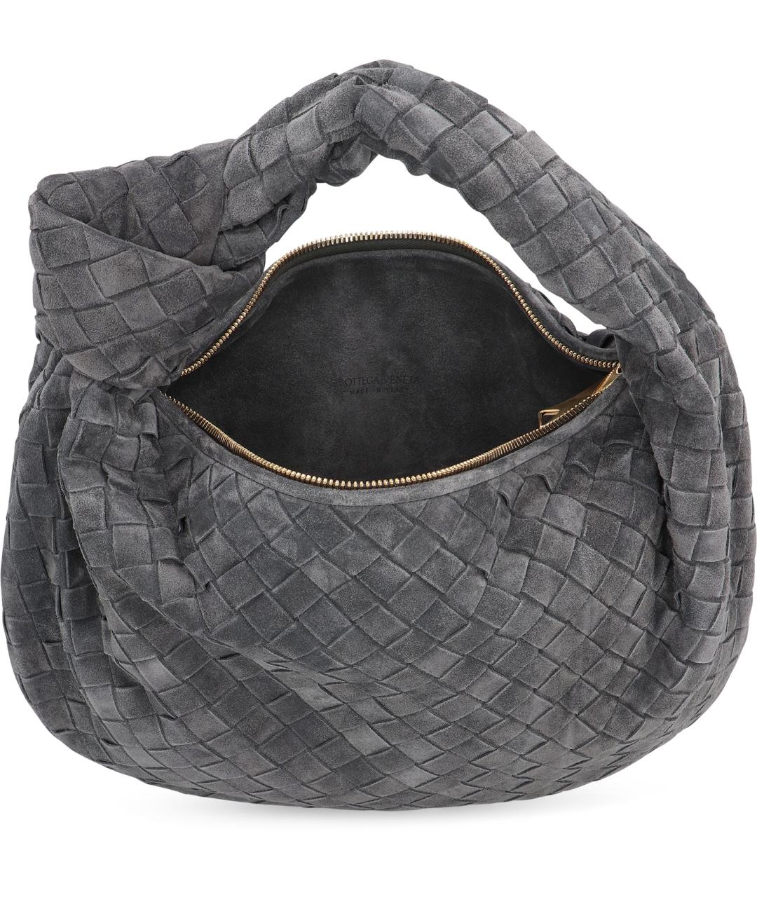 BOTTEGA VENETA Серая кожаная сумка с короткими ручками, фото 5