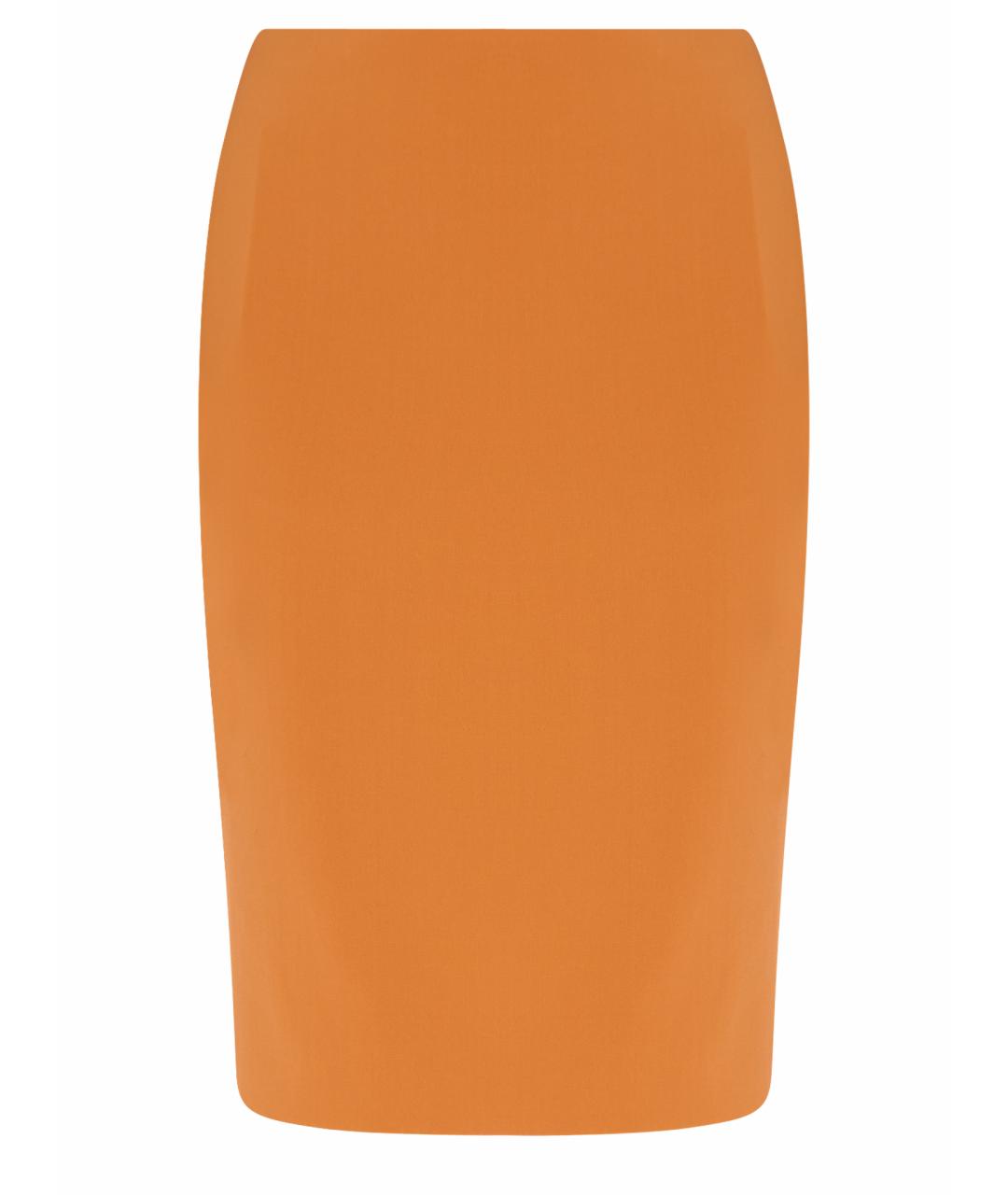 SAINT LAURENT Оранжевая вискозная юбка миди, фото 1
