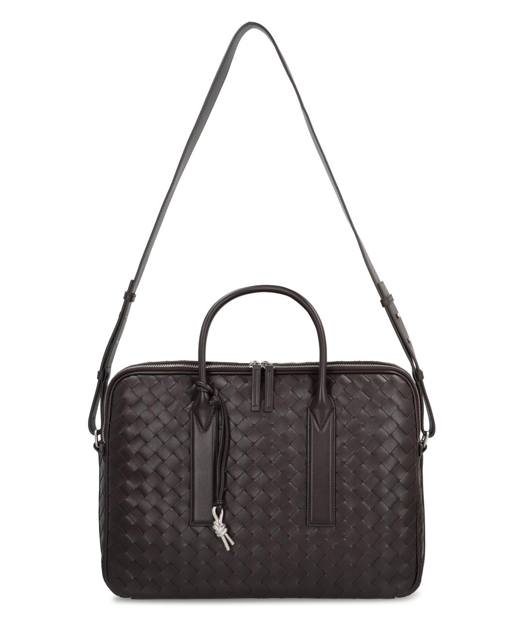 BOTTEGA VENETA Коричневый портфель, фото 5