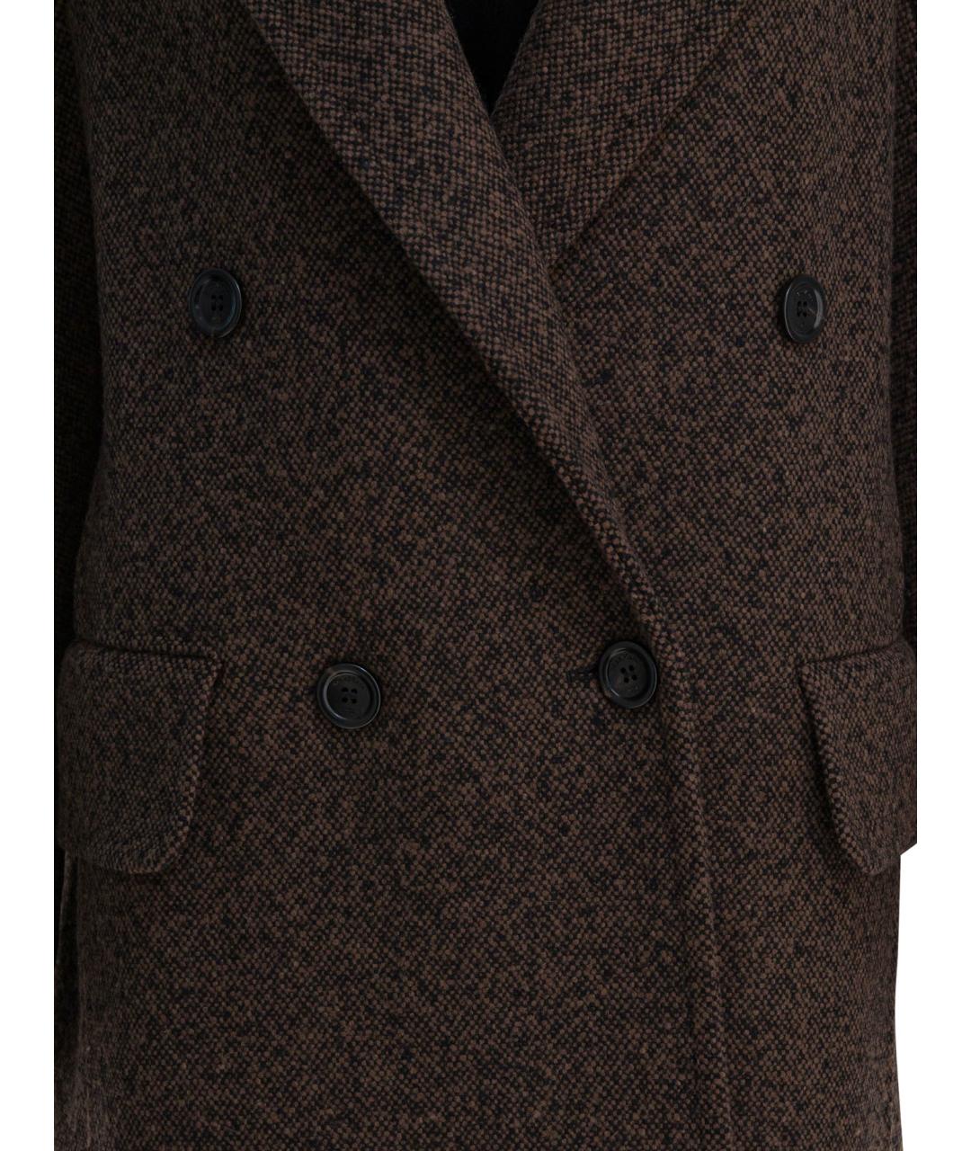 MAX MARA Коричневое шерстяное пальто, фото 3