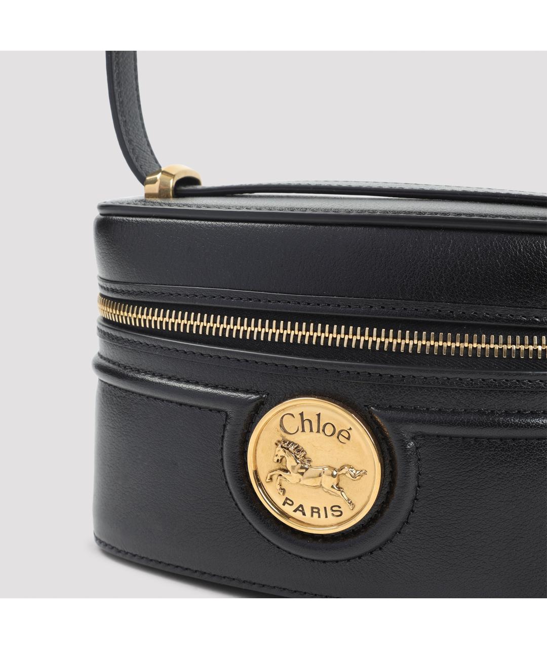 CHLOE Черная кожаная сумка через плечо, фото 3