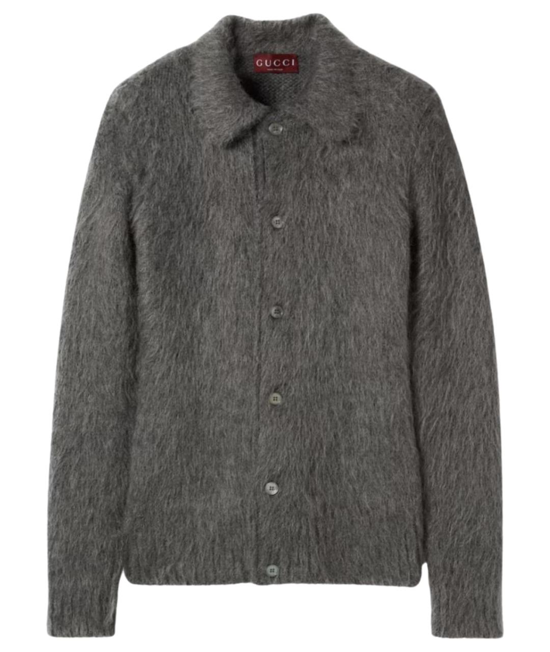 GUCCI Серый шерстяной кардиган, фото 1