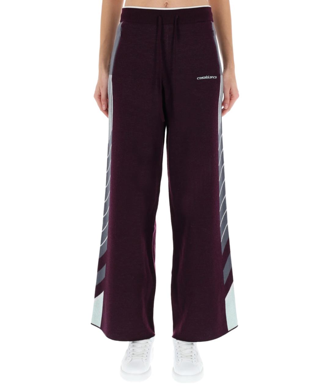 CASABLANCA Фиолетовые шерстяные спортивные брюки и шорты, фото 5