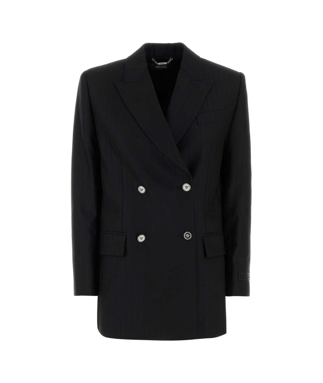 VERSACE Черный шерстяной жакет/пиджак, фото 1