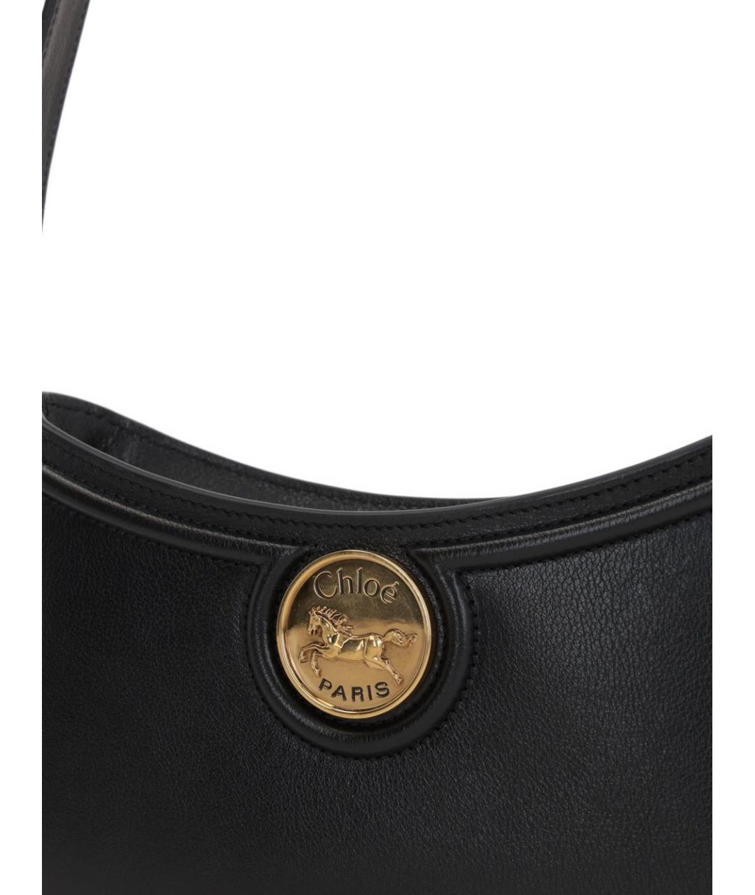 CHLOE Черная кожаная сумка через плечо, фото 2