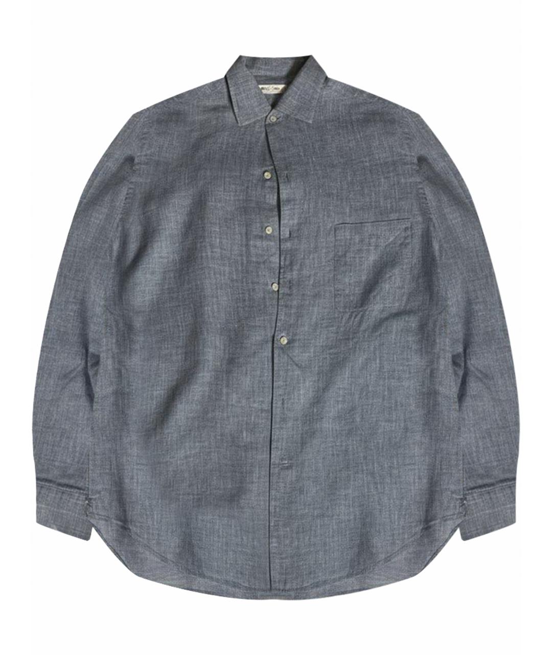 LORO PIANA Синяя льняная кэжуал рубашка, фото 1