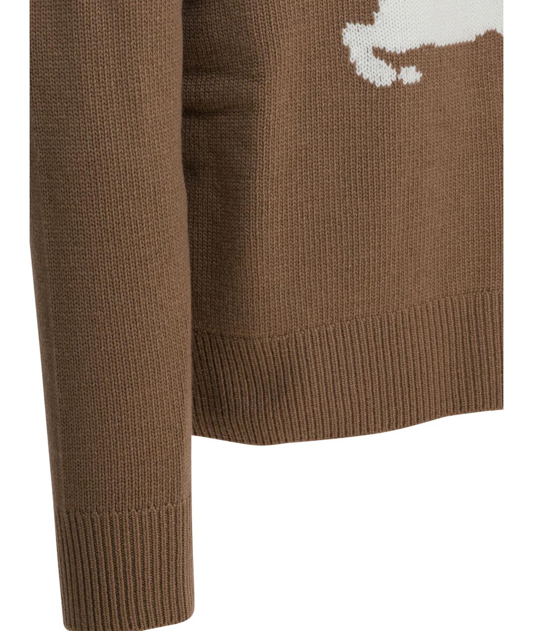 BURBERRY Бежевый шерстяной джемпер / свитер, фото 4