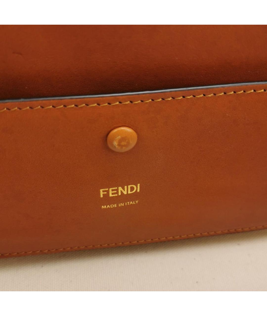 FENDI Коричневая кожаная сумка через плечо, фото 7