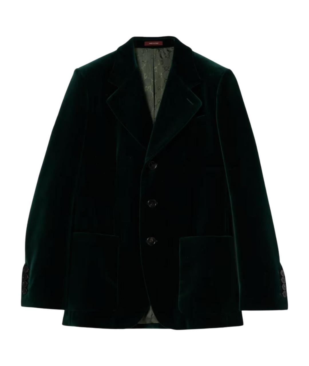 GUCCI Зеленый хлопковый жакет/пиджак, фото 1