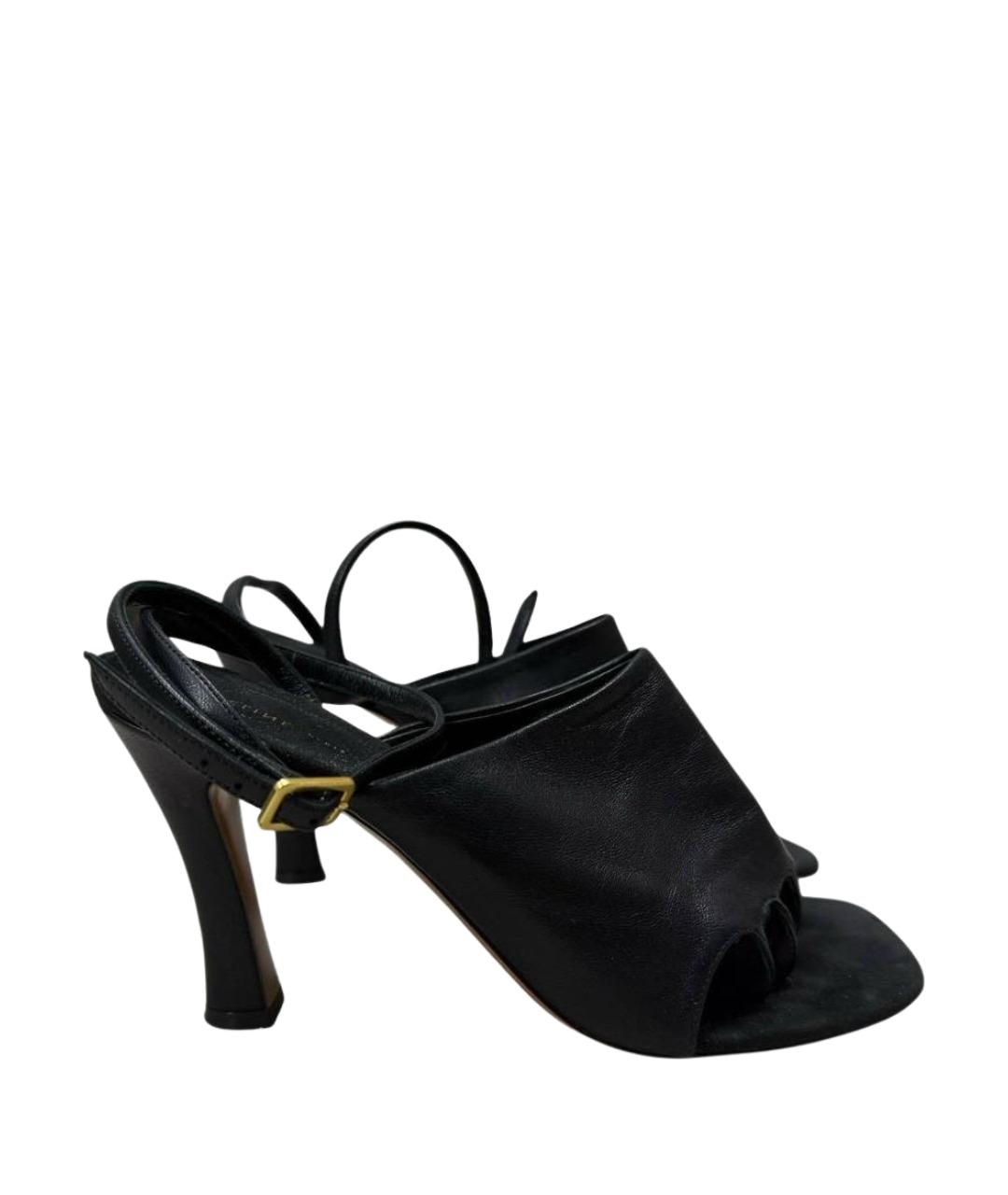 CELINE Черные кожаные босоножки, фото 1