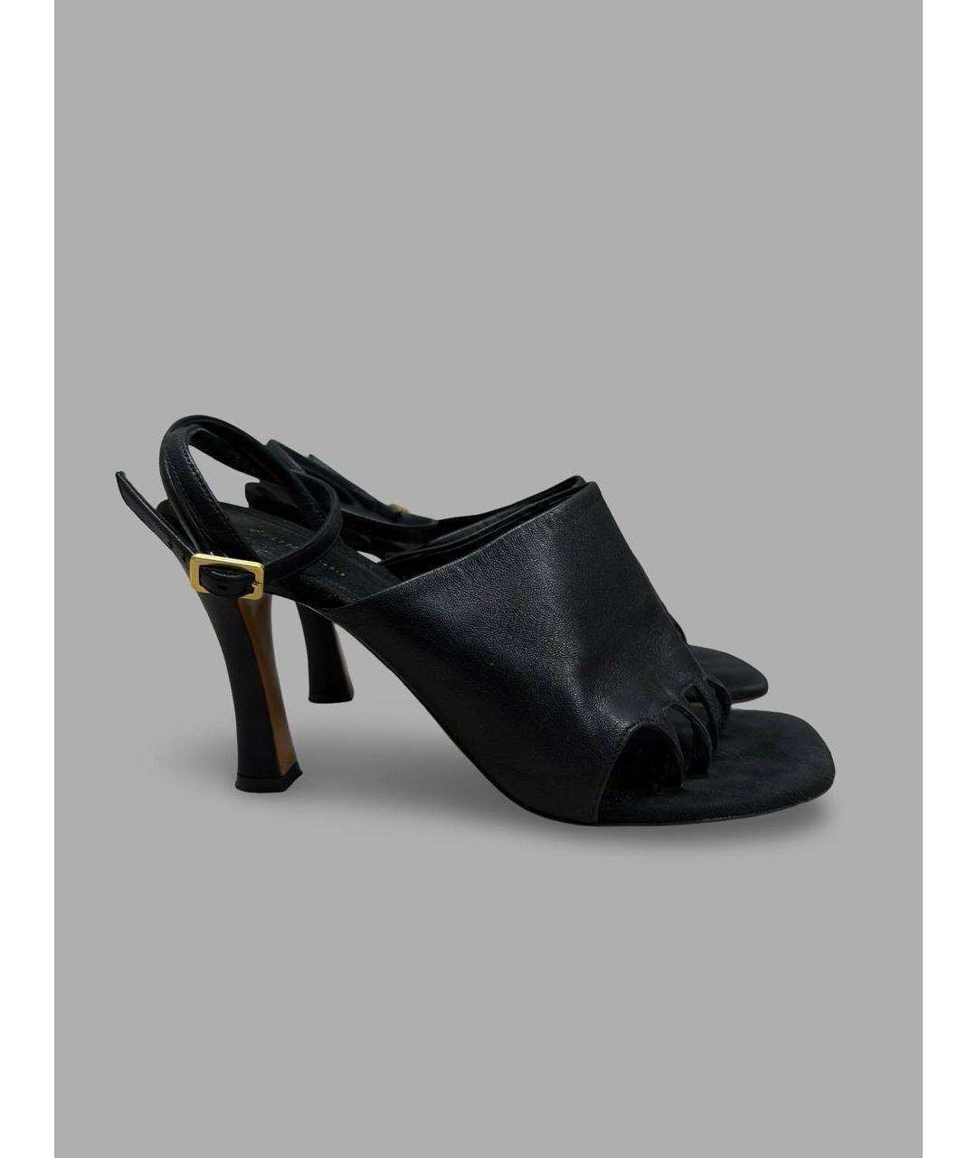 CELINE Черные кожаные босоножки, фото 6