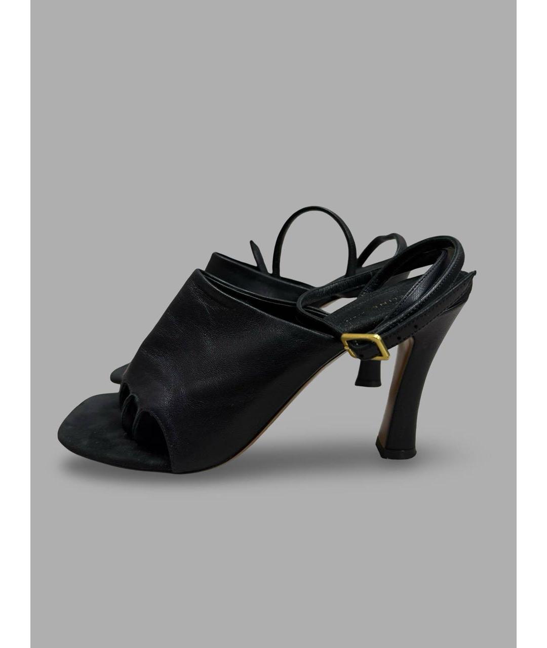 CELINE Черные кожаные босоножки, фото 7