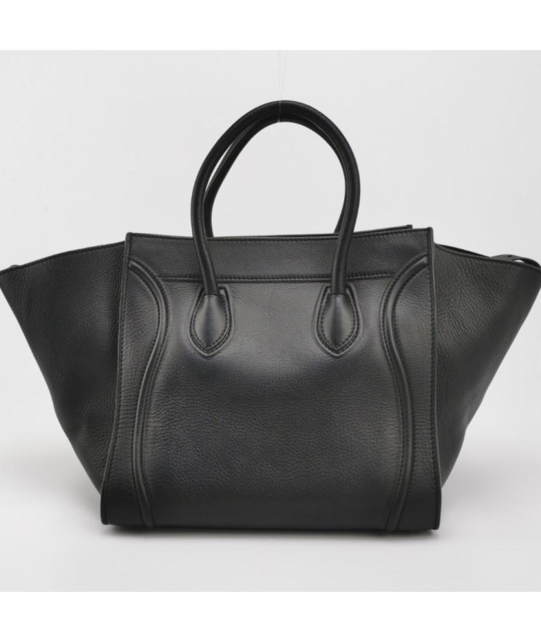 CELINE Черная кожаная сумка тоут, фото 4