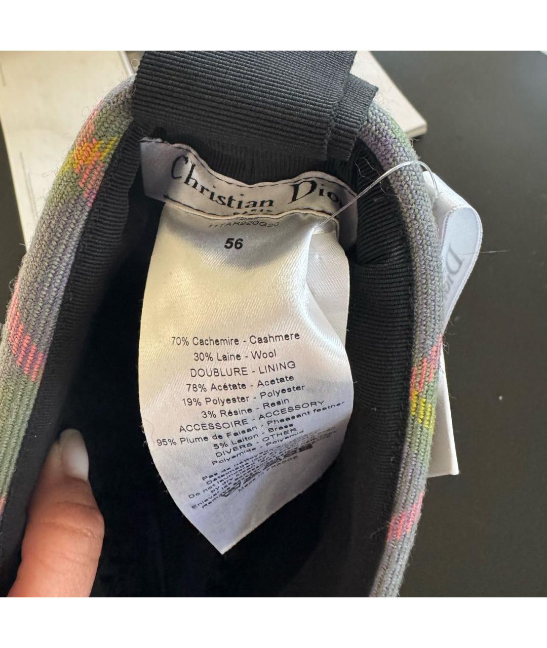 CHRISTIAN DIOR Черная кашемировая шляпа, фото 6