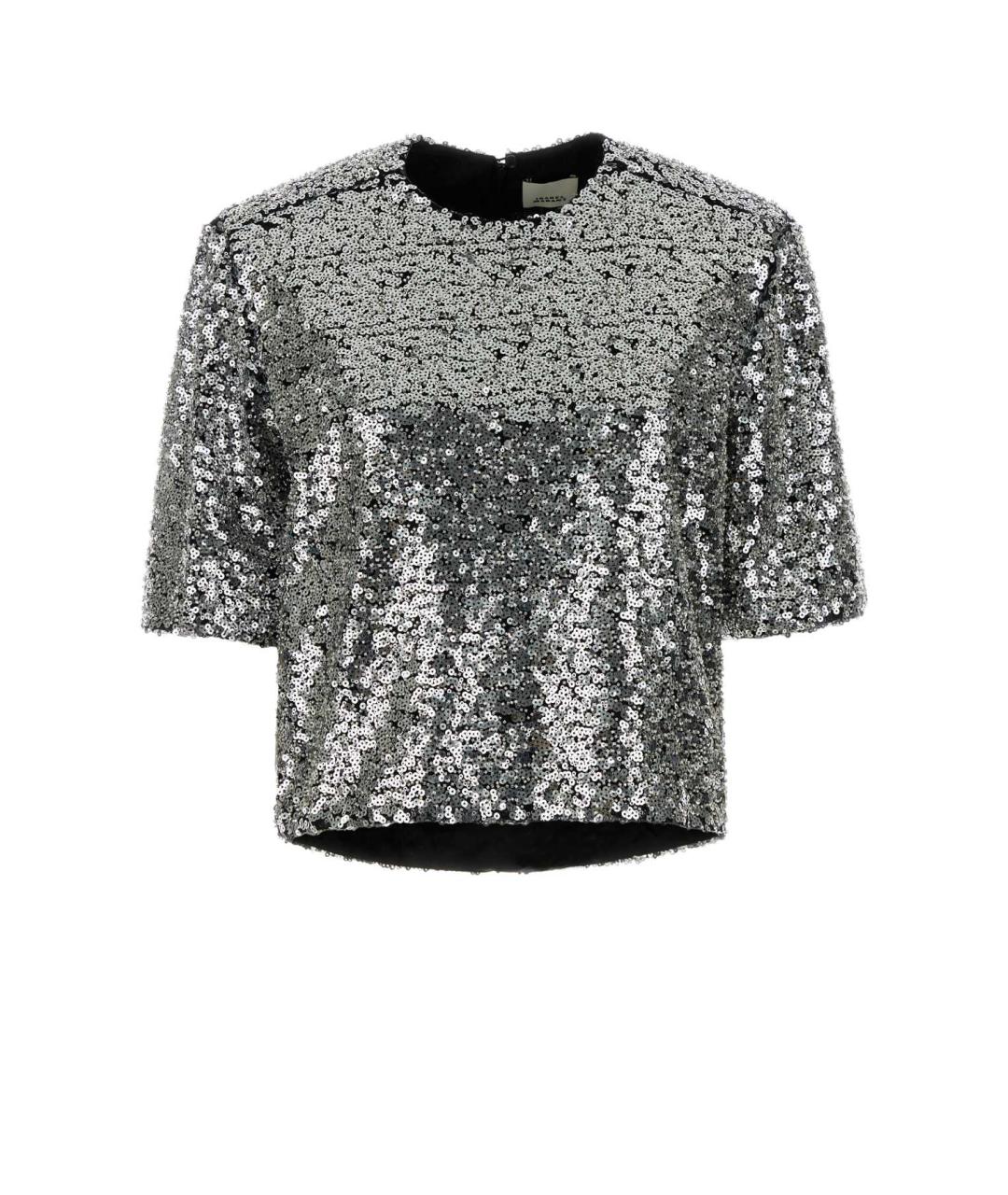 ISABEL MARANT Серебряная полиэстеровая футболка, фото 1