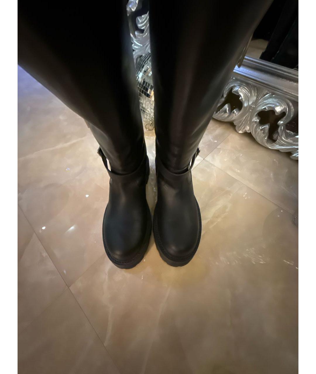 CHRISTIAN DIOR Черные кожаные сапоги, фото 3