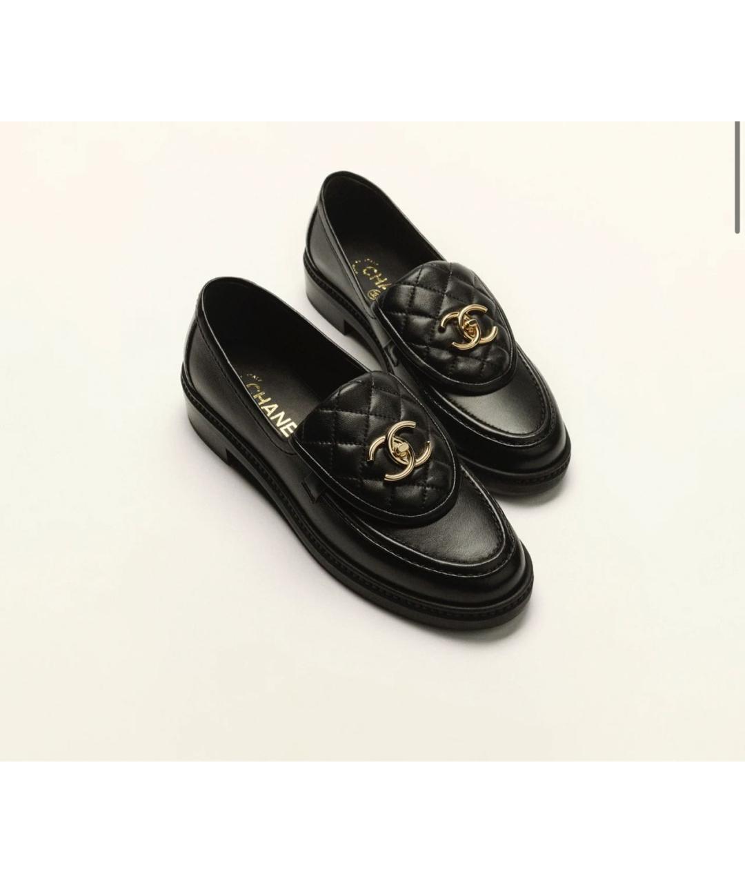 CHANEL Черные кожаные лоферы, фото 2