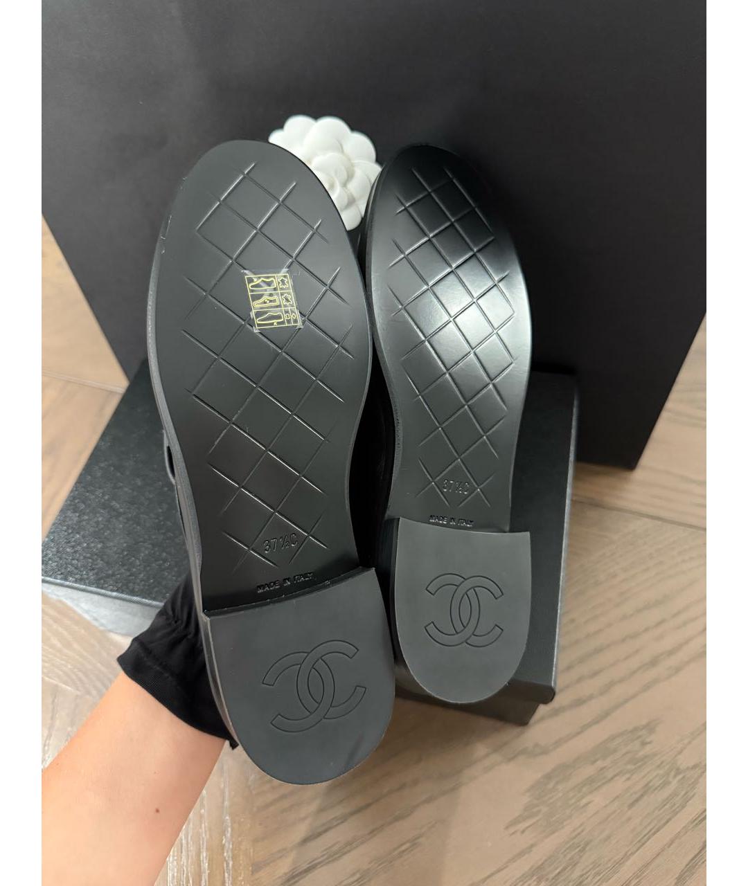 CHANEL Черные кожаные лоферы, фото 3