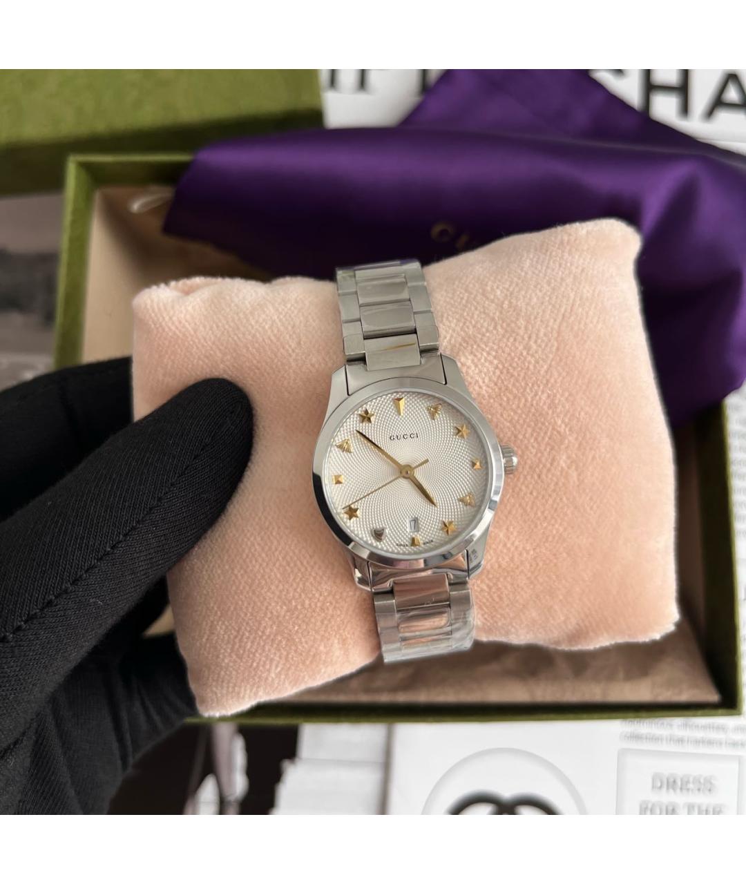 GUCCI Серебряные часы, фото 3