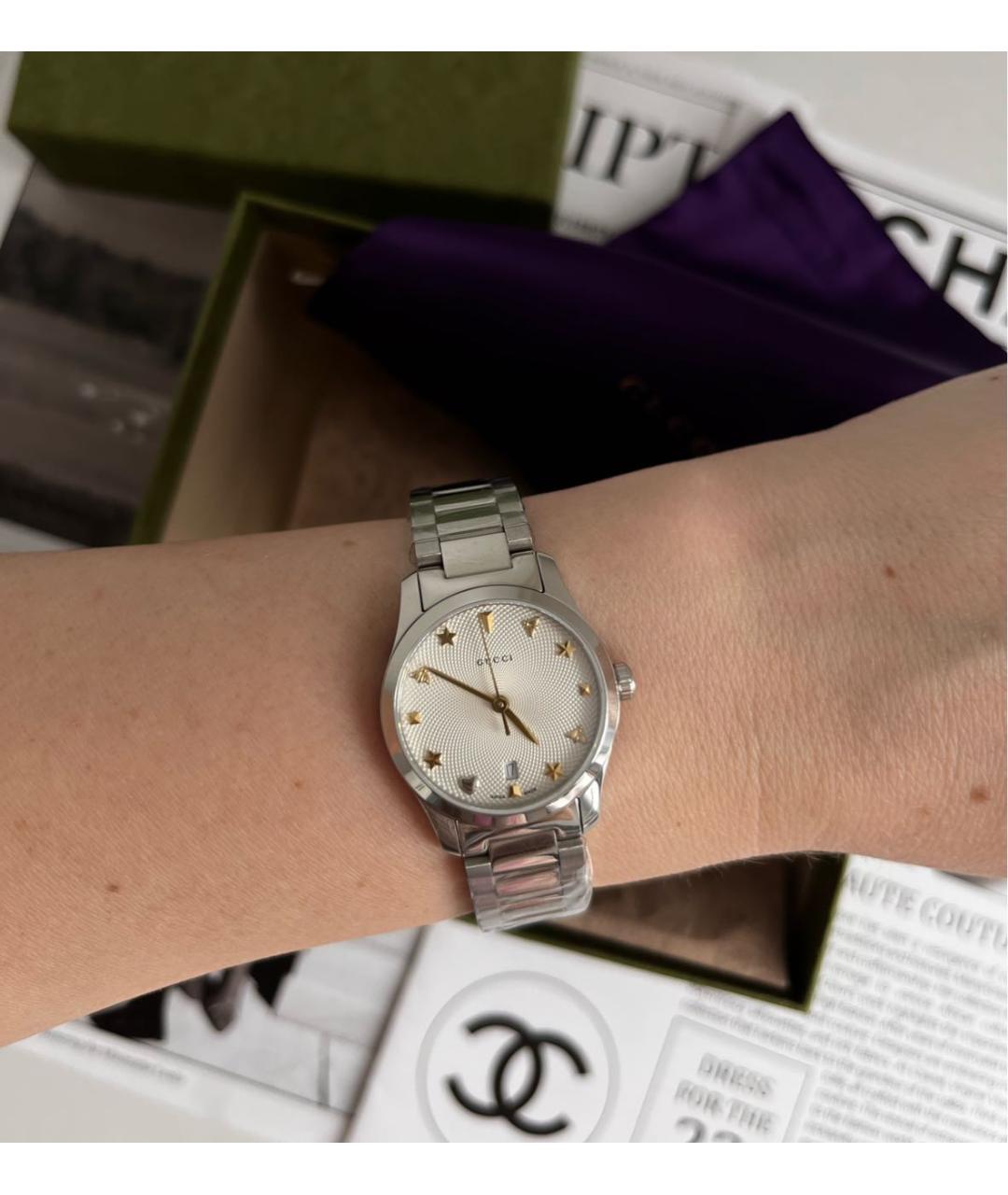GUCCI Серебряные часы, фото 5