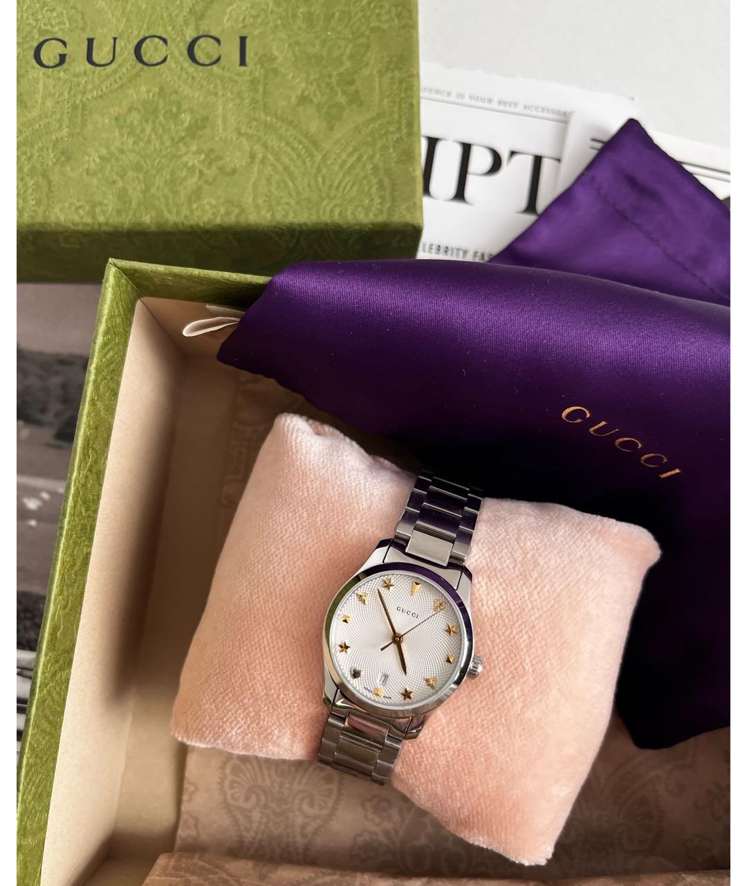 GUCCI Серебряные часы, фото 2