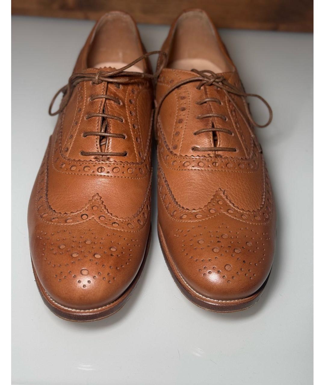 CHURCH'S Коричневые кожаные брогги и оксфорды, фото 2