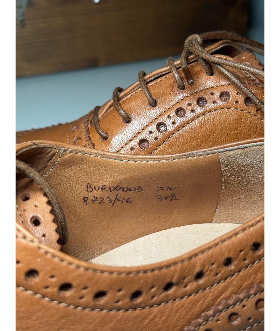 CHURCH'S Коричневые кожаные брогги и оксфорды, фото 5