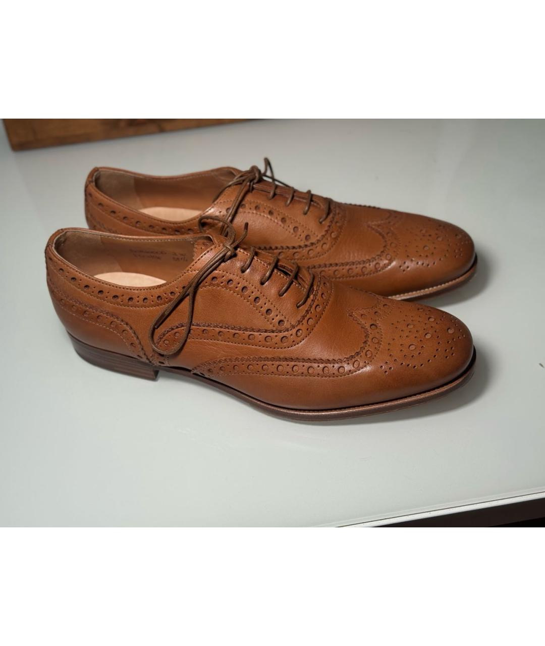 CHURCH'S Коричневые кожаные брогги и оксфорды, фото 9