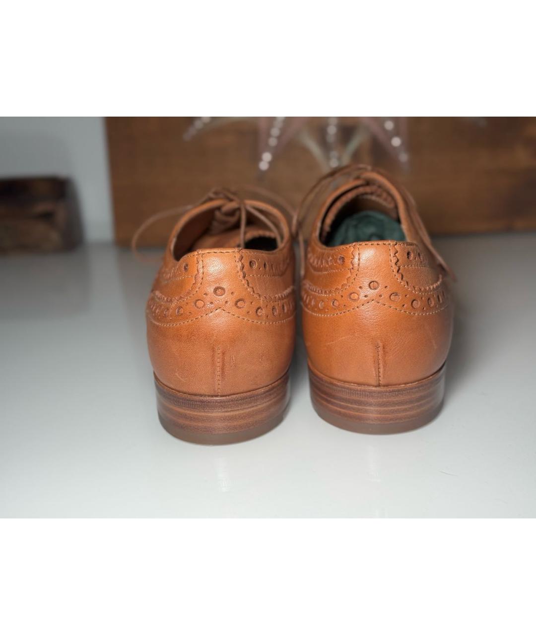 CHURCH'S Коричневые кожаные брогги и оксфорды, фото 4