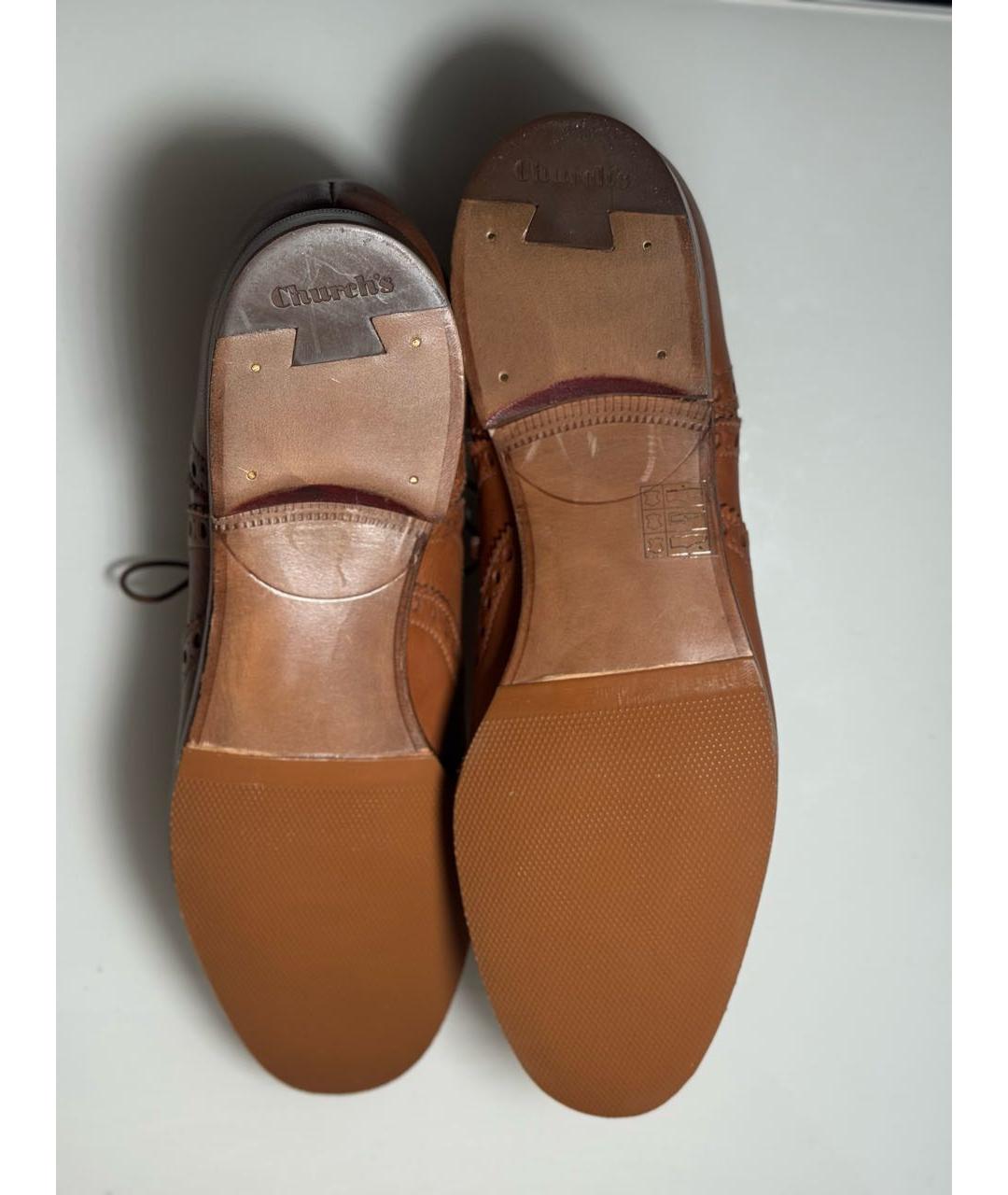 CHURCH'S Коричневые кожаные брогги и оксфорды, фото 7