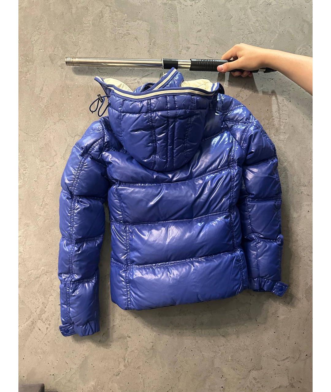 MONCLER Синий полиамидовый пуховик, фото 2