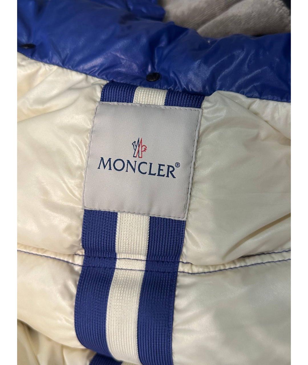 MONCLER Синий полиамидовый пуховик, фото 3