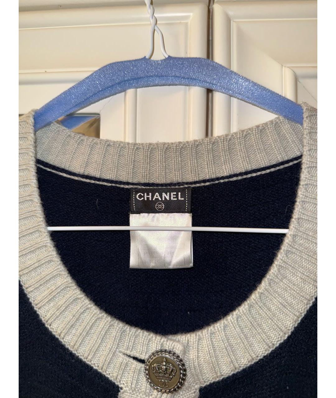 CHANEL Темно-синий кашемировый кардиган, фото 2