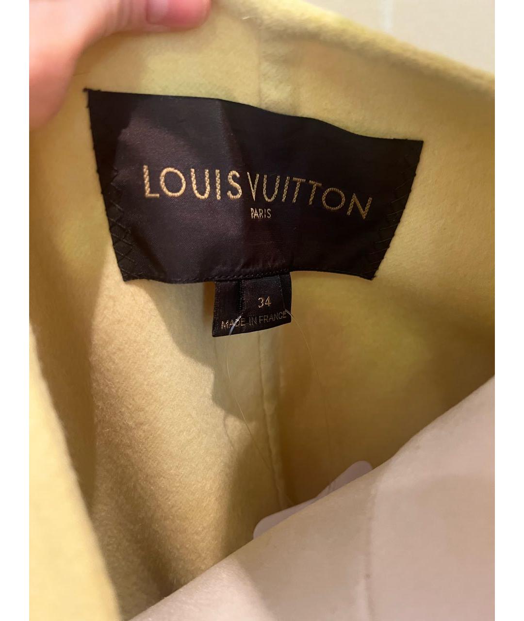 LOUIS VUITTON Желтое шерстяное пальто, фото 5