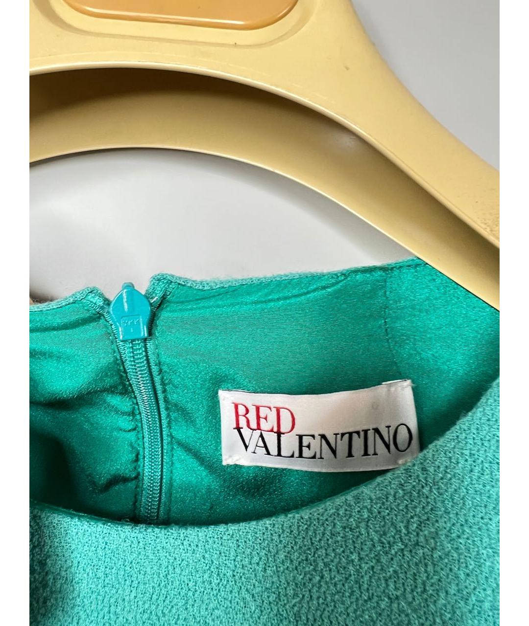 RED VALENTINO Бирюзовое вискозное коктейльное платье, фото 5