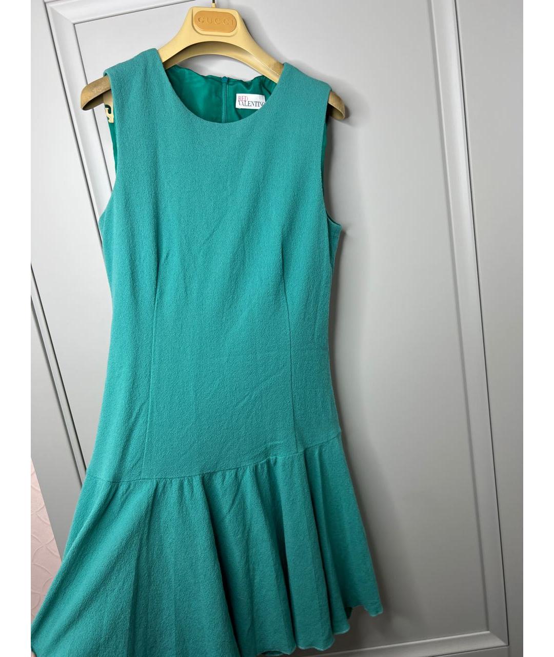RED VALENTINO Бирюзовое вискозное коктейльное платье, фото 3