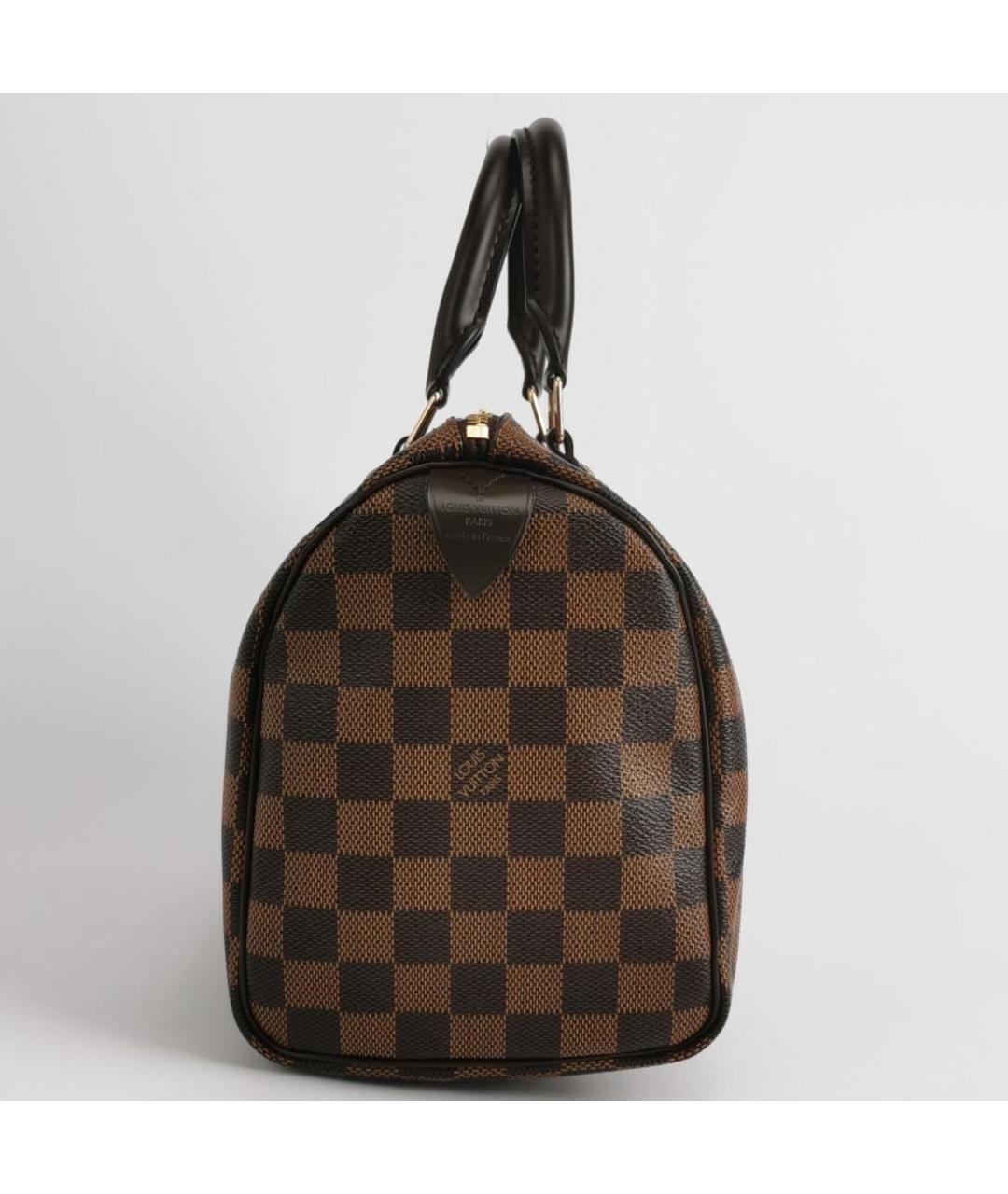 LOUIS VUITTON Коричневая кожаная сумка с короткими ручками, фото 3