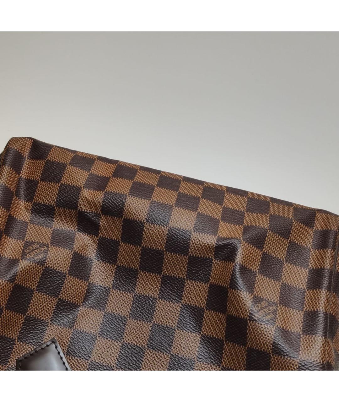 LOUIS VUITTON Коричневая кожаная сумка с короткими ручками, фото 7