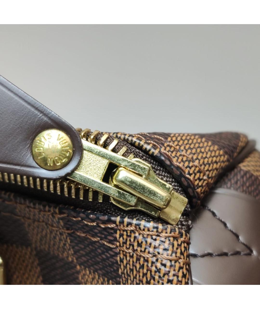 LOUIS VUITTON Коричневая кожаная сумка с короткими ручками, фото 5