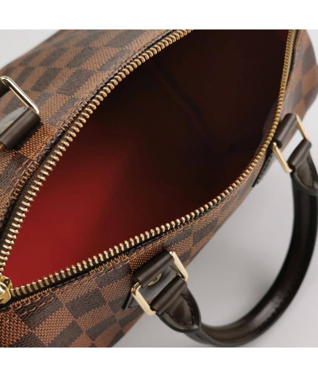 LOUIS VUITTON Коричневая кожаная сумка с короткими ручками, фото 4