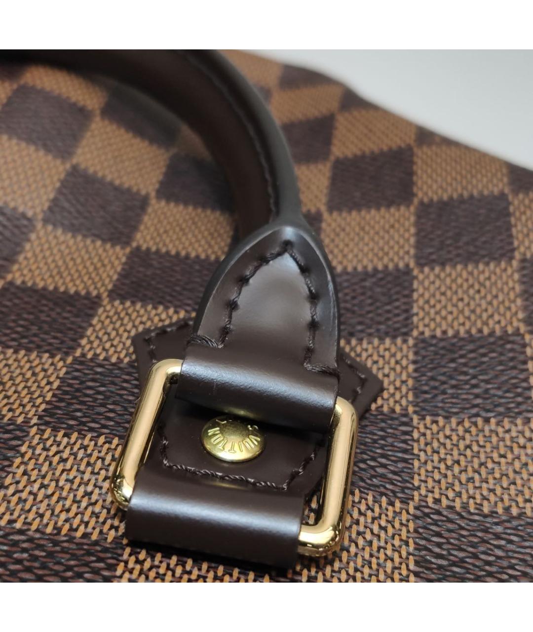 LOUIS VUITTON Коричневая кожаная сумка с короткими ручками, фото 6