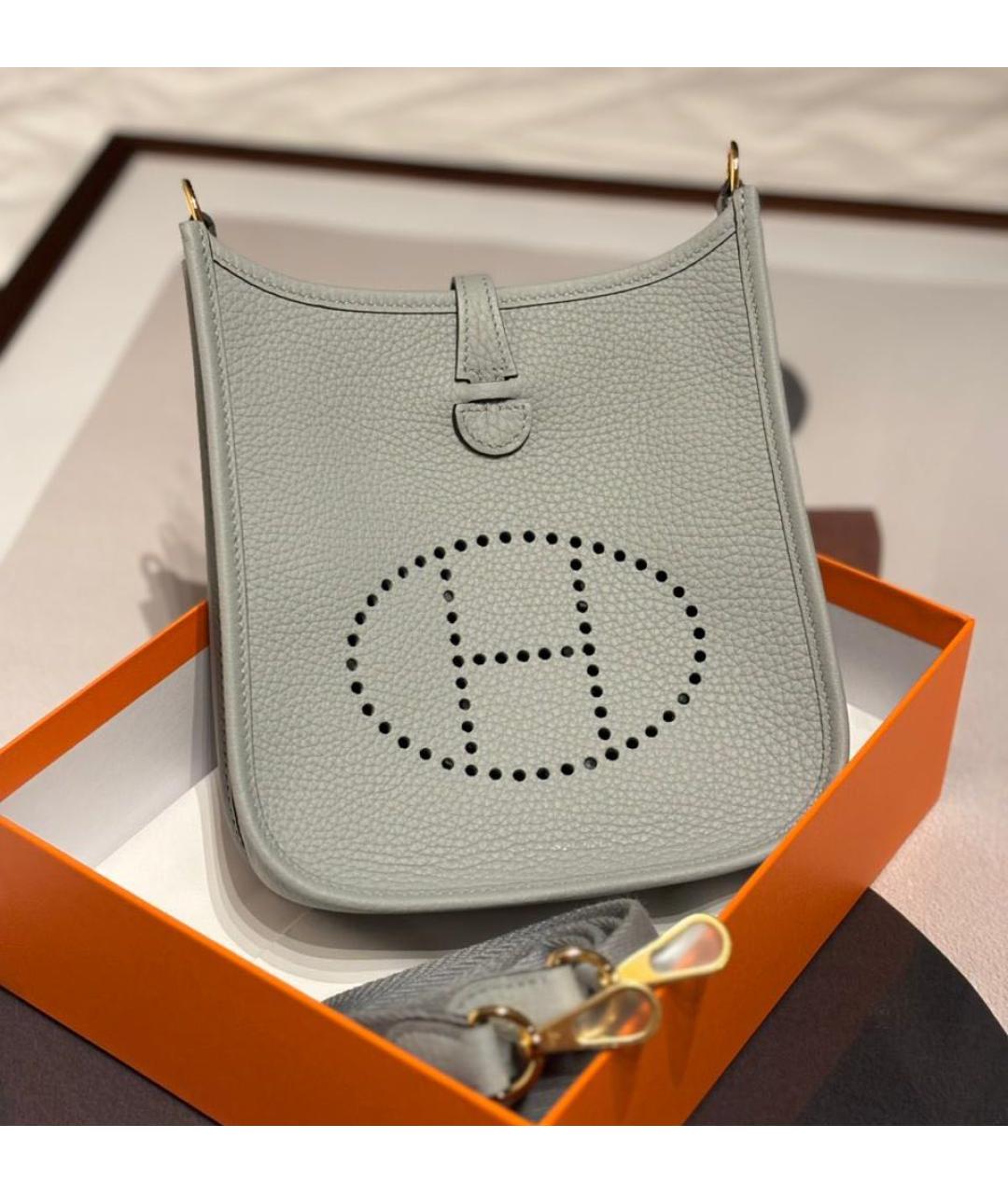 HERMES Голубая кожаная сумка через плечо, фото 2