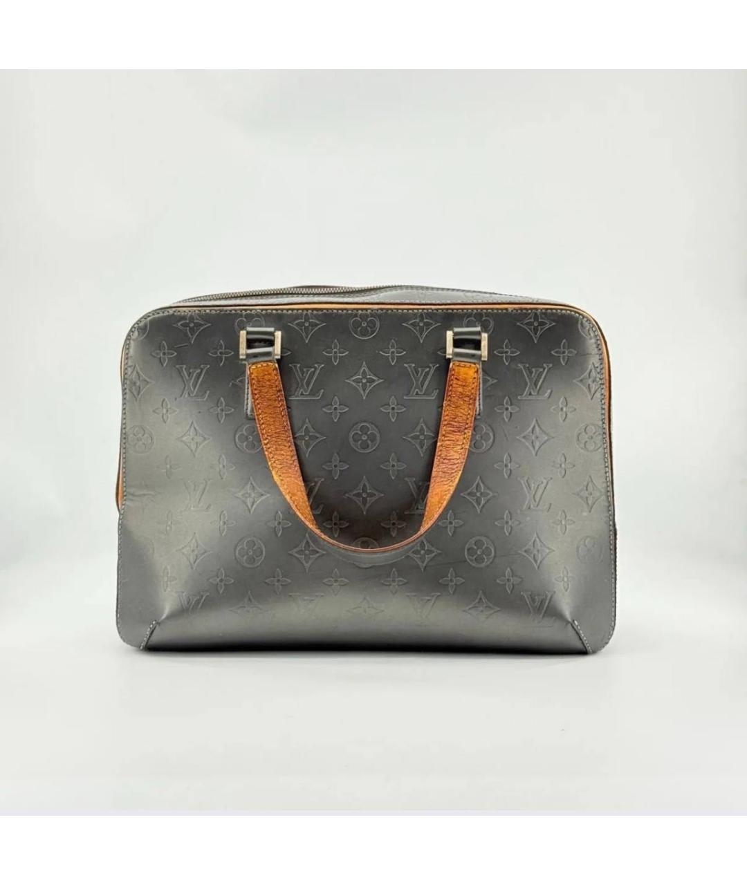 LOUIS VUITTON Черный кожаный портфель, фото 2