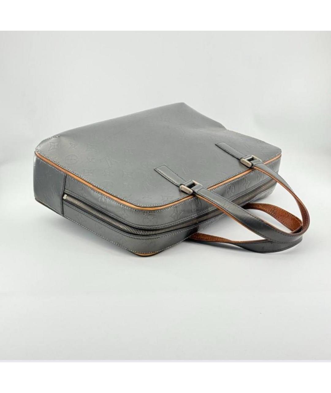 LOUIS VUITTON Черный кожаный портфель, фото 6