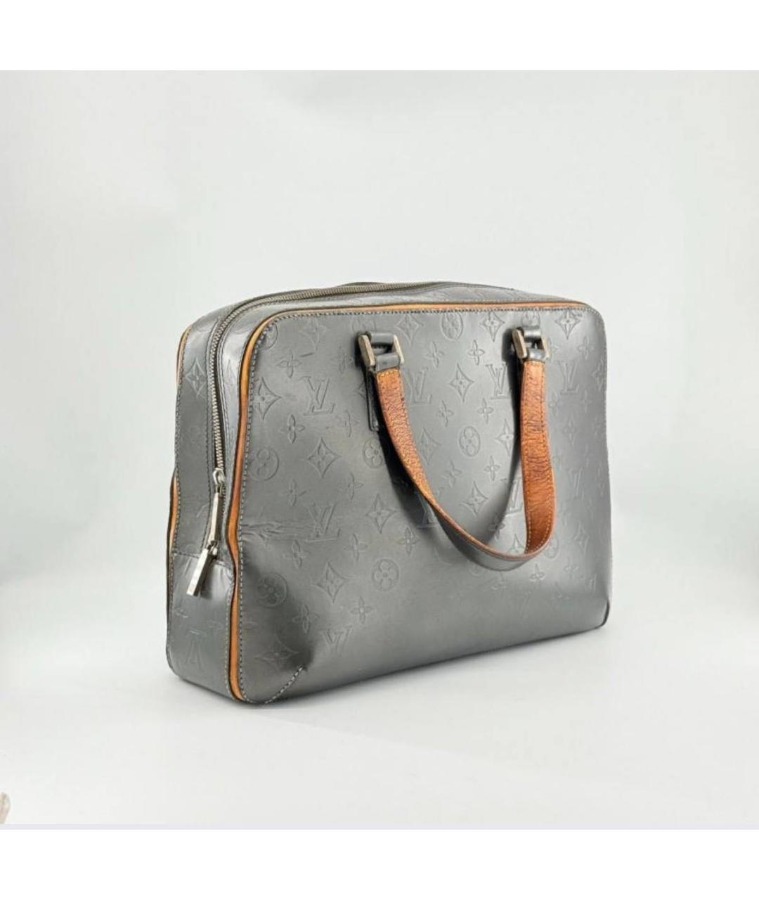 LOUIS VUITTON Черный кожаный портфель, фото 4