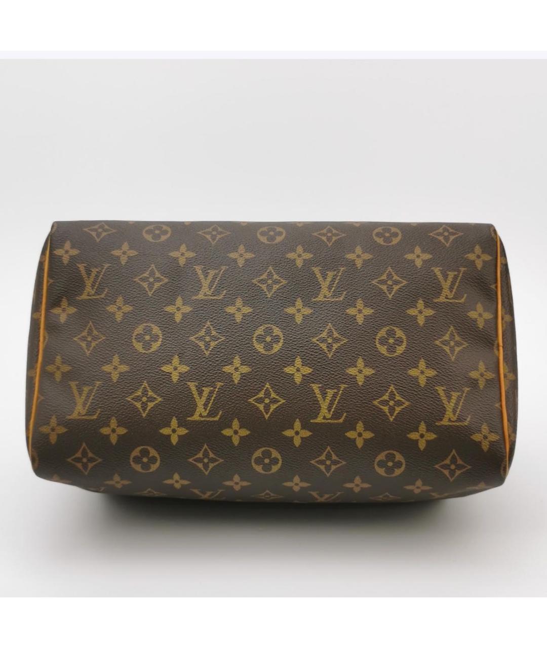 LOUIS VUITTON Коричневая кожаная сумка с короткими ручками, фото 5