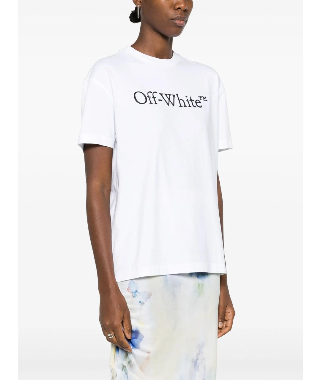 OFF-WHITE Белая хлопковая футболка, фото 3