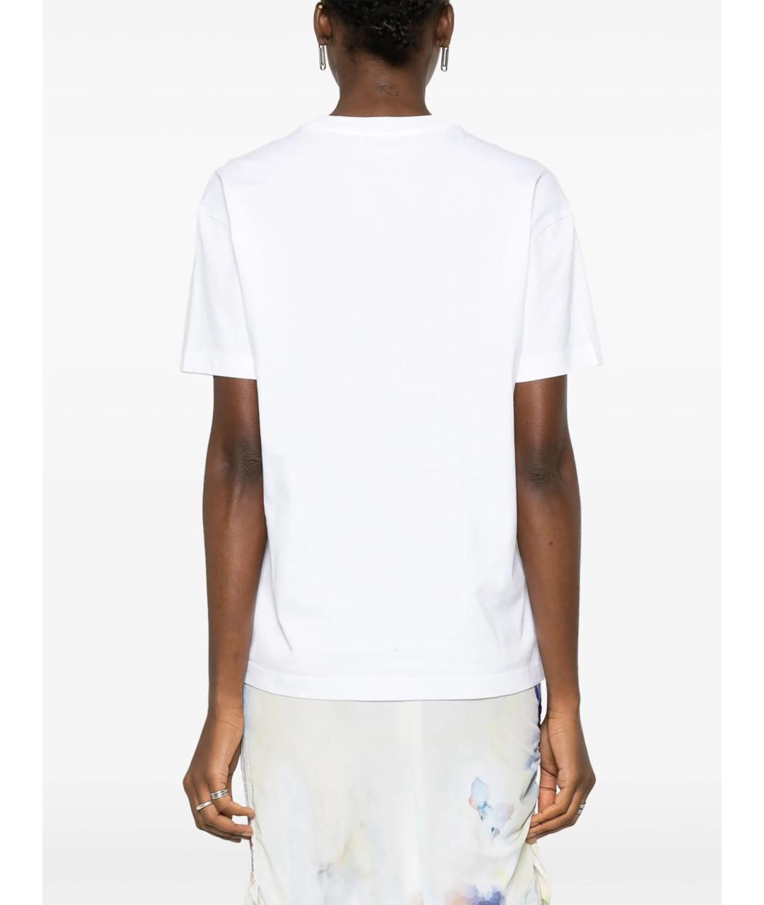 OFF-WHITE Белая хлопковая футболка, фото 4